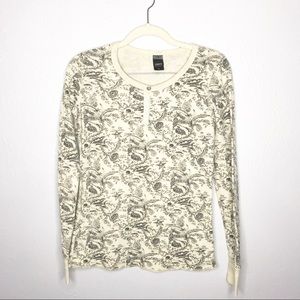 OBEY Waffle Knit Long Sleeve Patterned Top